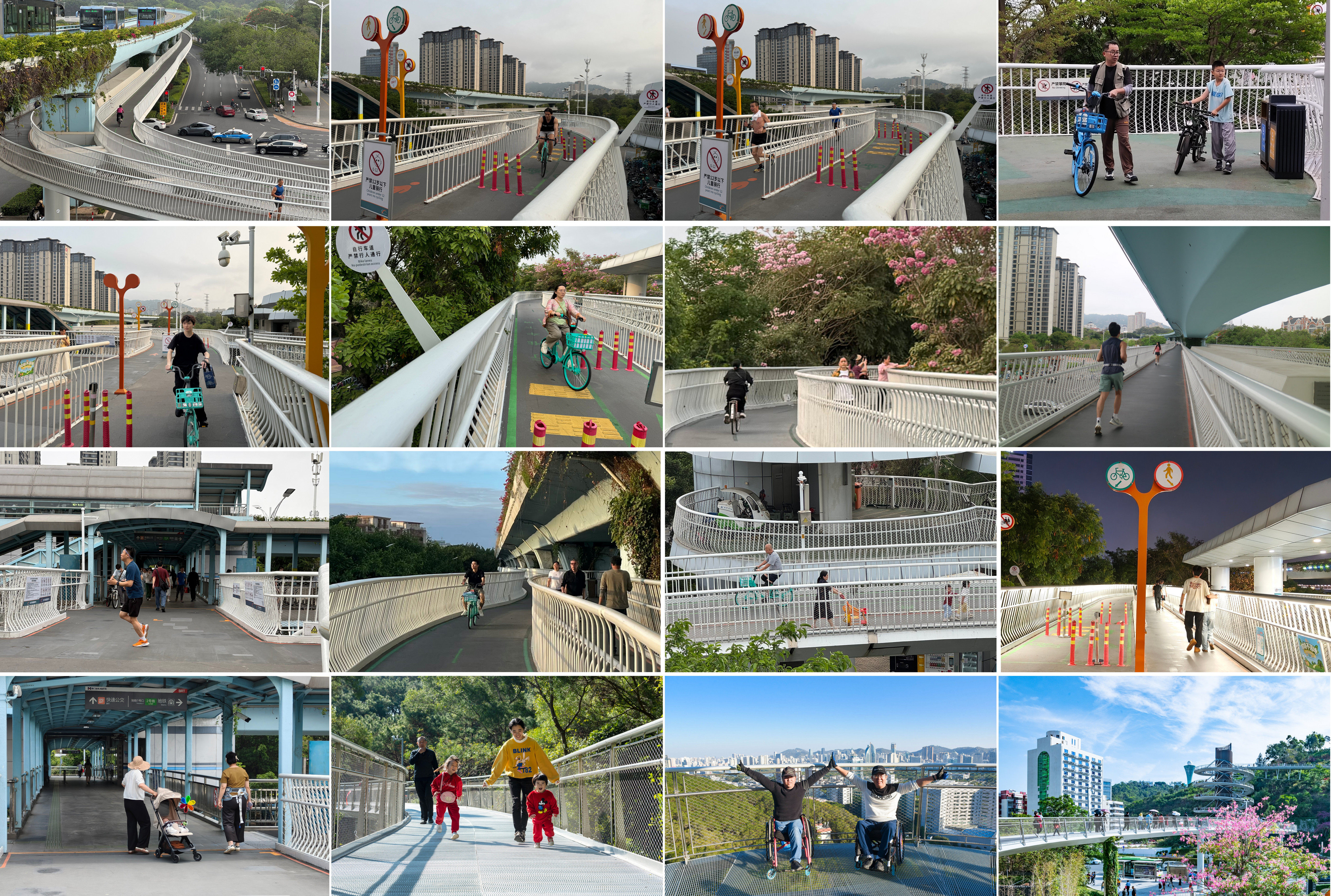 Citizens relaxing and enjoying activities on the trail